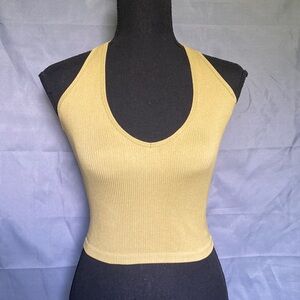 New Out From Under Urban Outfitters Small Neutral Green Ribbed Hater Top